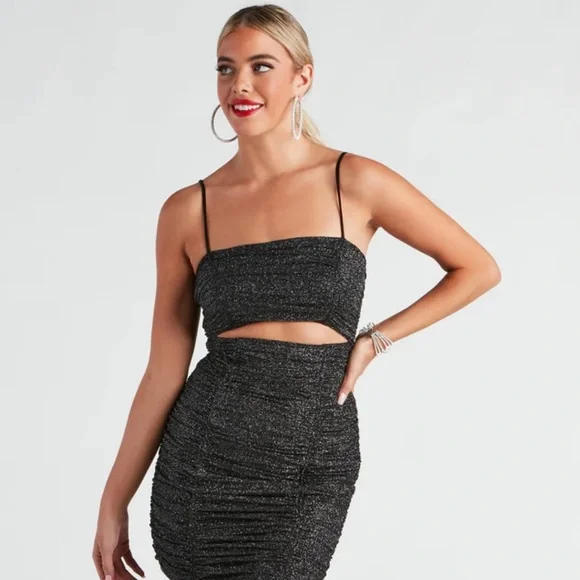 Windsor | Dresses | After Glow Glitter Mesh Mini Dress | Poshmark